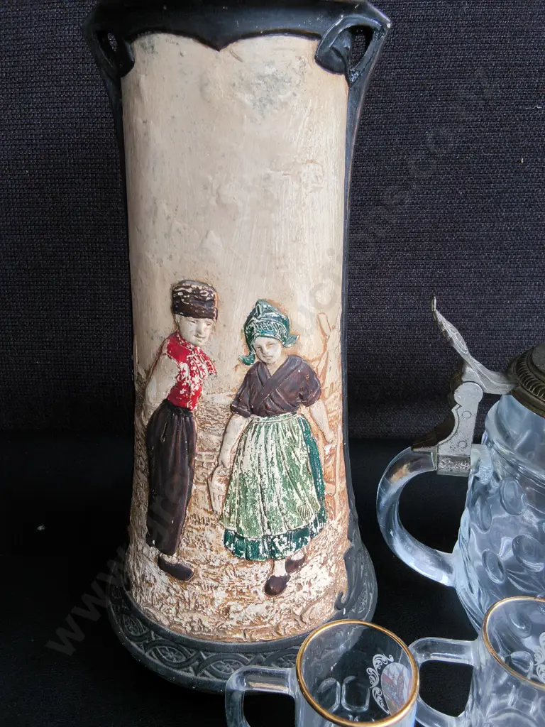 MIX OF VINTAGE POTTERY AND BARWARE, 6 PIECES, TALLEST H 25 CM Image 1++