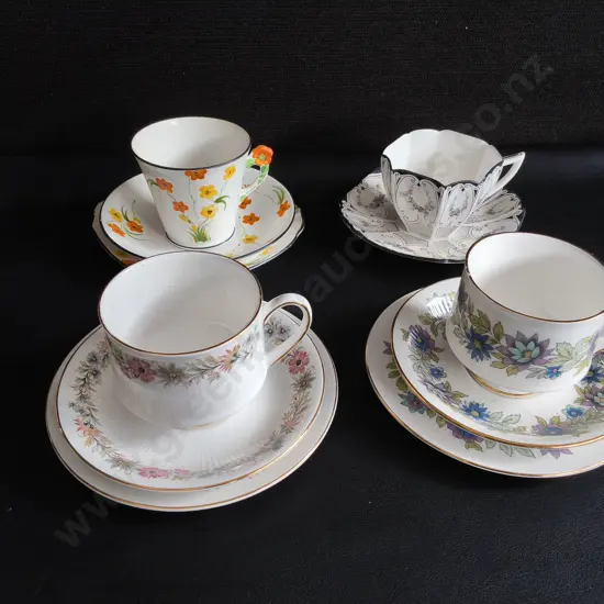 4 VINTAGE TEA CUP AND SAUCERS SETS