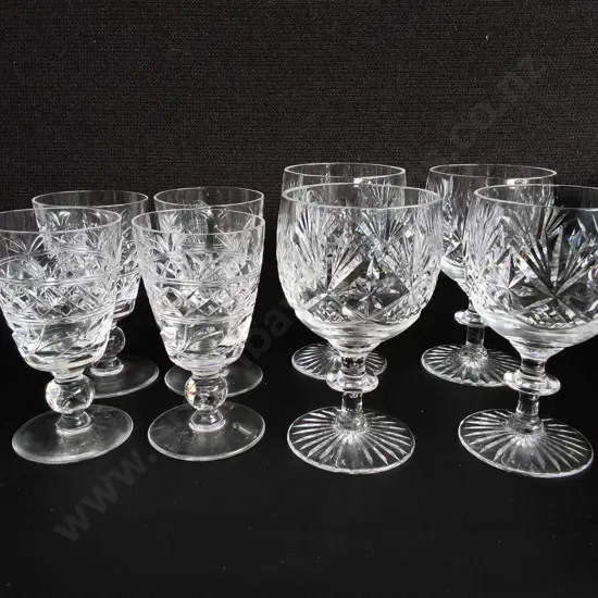 VINTAGE CRYSTAL STEMWARE, SET OF 4 STUART CRYSTAL, AND SET OF 4 WEBB CORBETT GLASSES, TALLEST H 12 CM