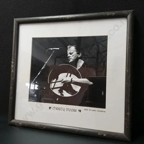 FRAMED CHRISTY MOORE IMAGE BY GARRY BRANDON 36CM X 33CM