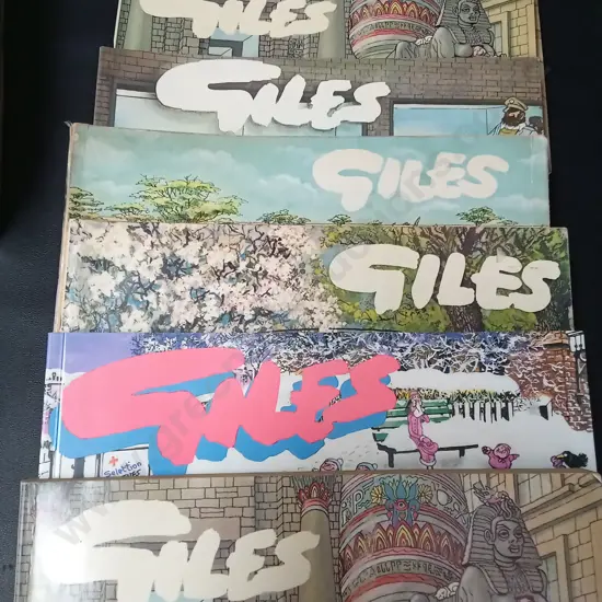 7 VINTAGE GILES CARTOON ANNUALS