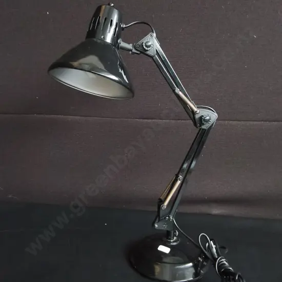 JASTEK BETA CLASSIC BLACK SWING ARM DESK LAMP, WORKING, H 55 CM