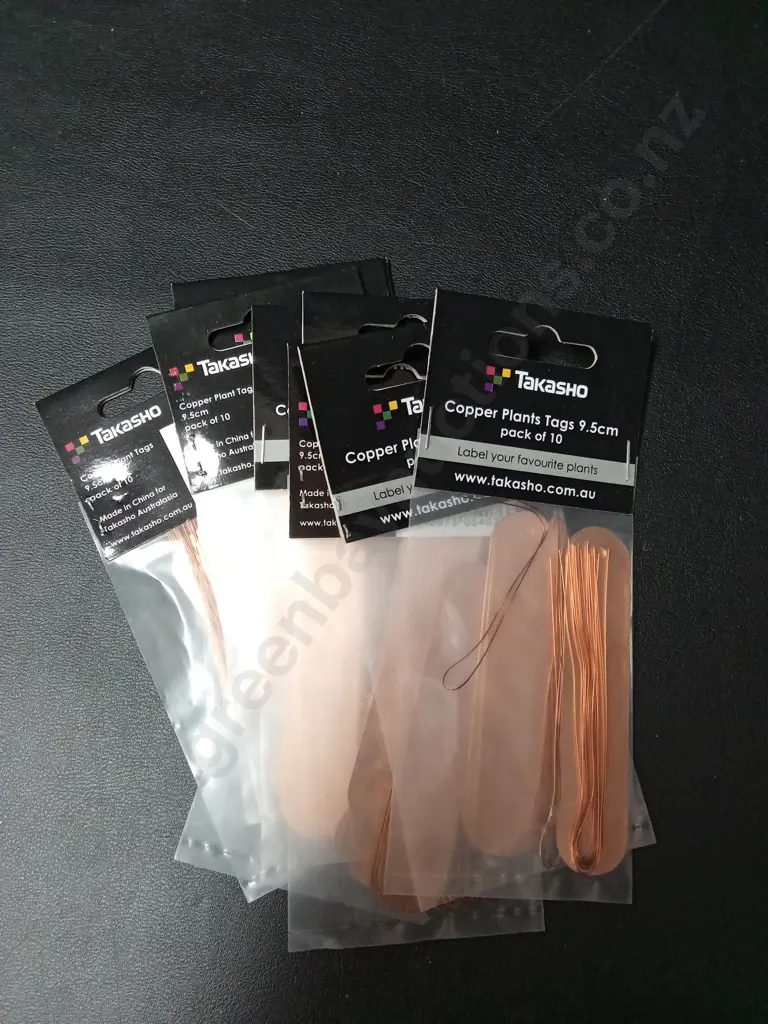 10 PACKETS OF 10 COPPER PLANT TAGS Image 1++