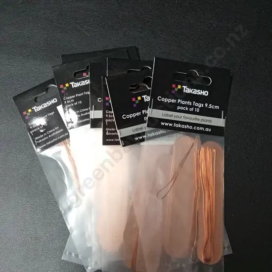 10 PACKETS OF 10 COPPER PLANT TAGS