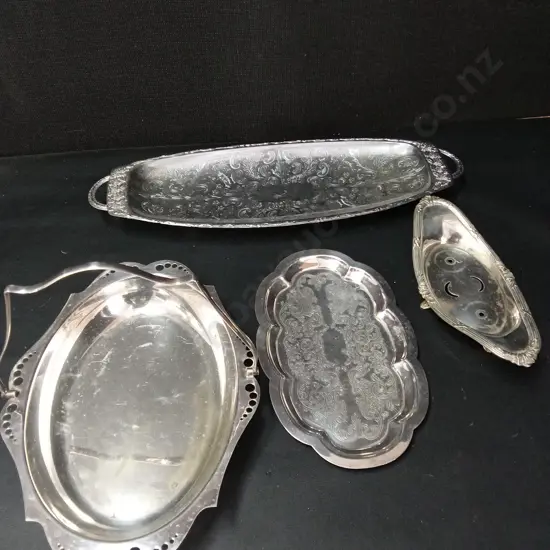 4 VINTAGE SILVER PLATED DISHES
