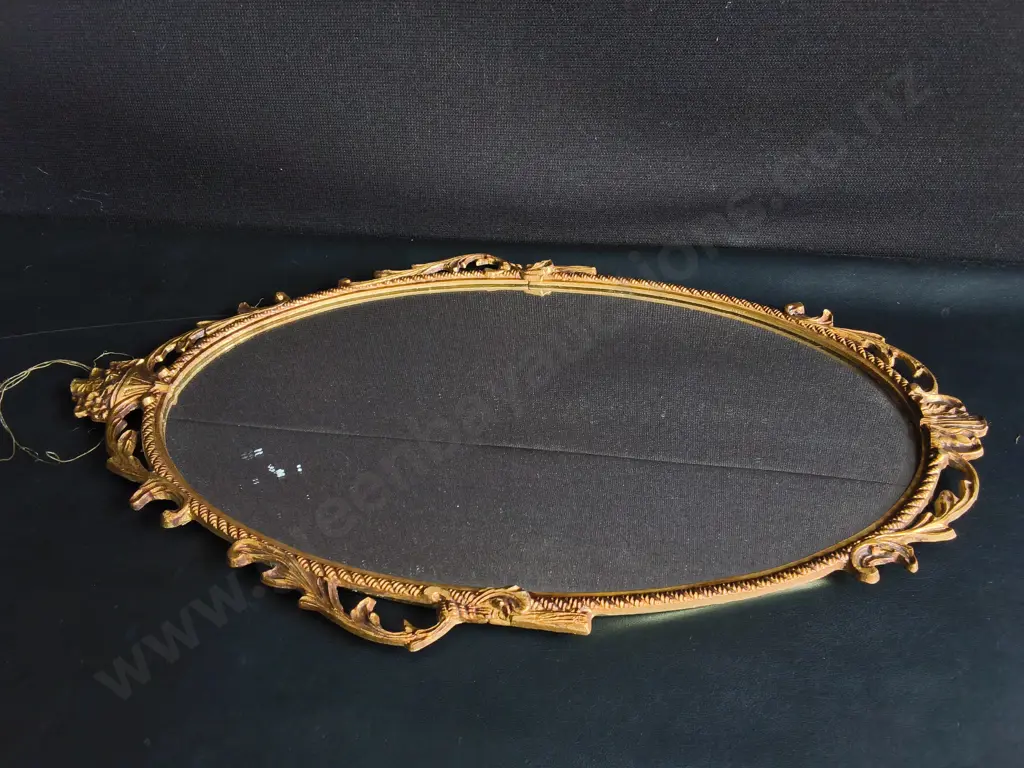 VINTAGE GOLD TONED FRAMED MIRROR, H 66 CM Image 1++