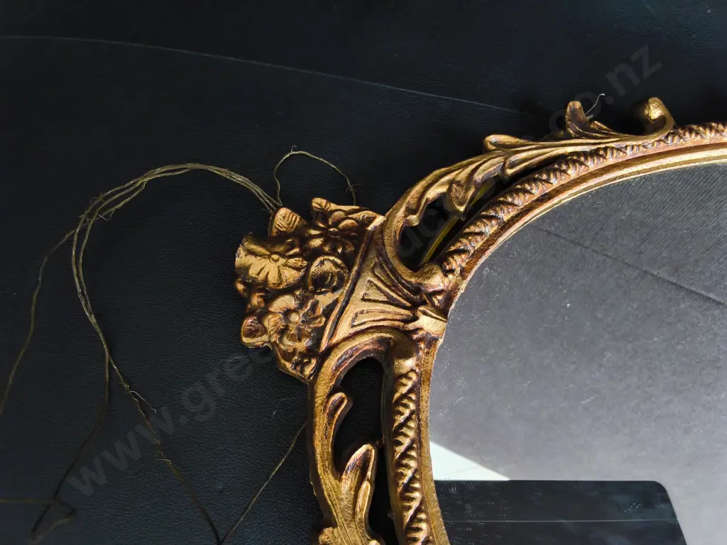VINTAGE GOLD TONED FRAMED MIRROR, H 66 CM Image 1++