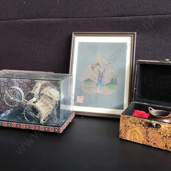 3 PIECES VINTAGE ASIAN DECOR, TALLEST H 26 CM