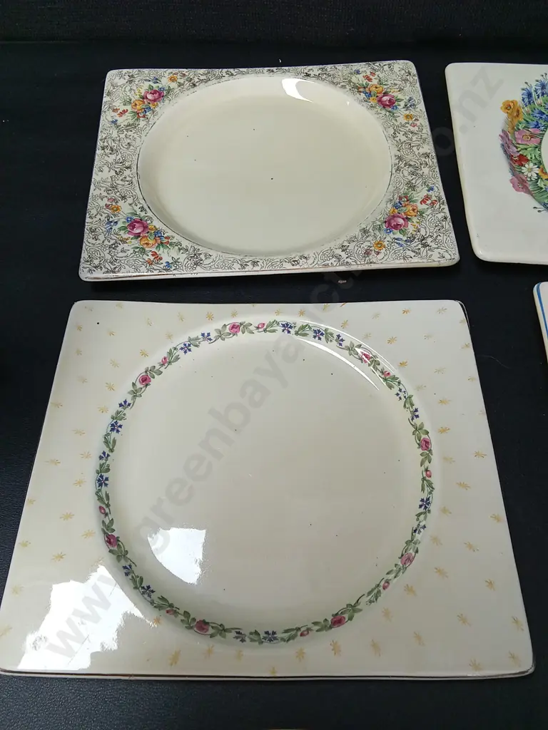 6 VINTAGE DISHES LARGEST L22.5CM, WEDGEWOOD AND ROYAL STAFFORDSHIRE Image 1++