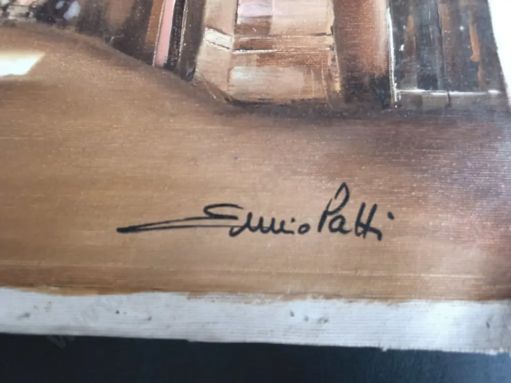4 ORIGINAL CANVAS PAINTINGS, SIGNED EMILIO PATTI, 1984, H 52 CM Image 1++