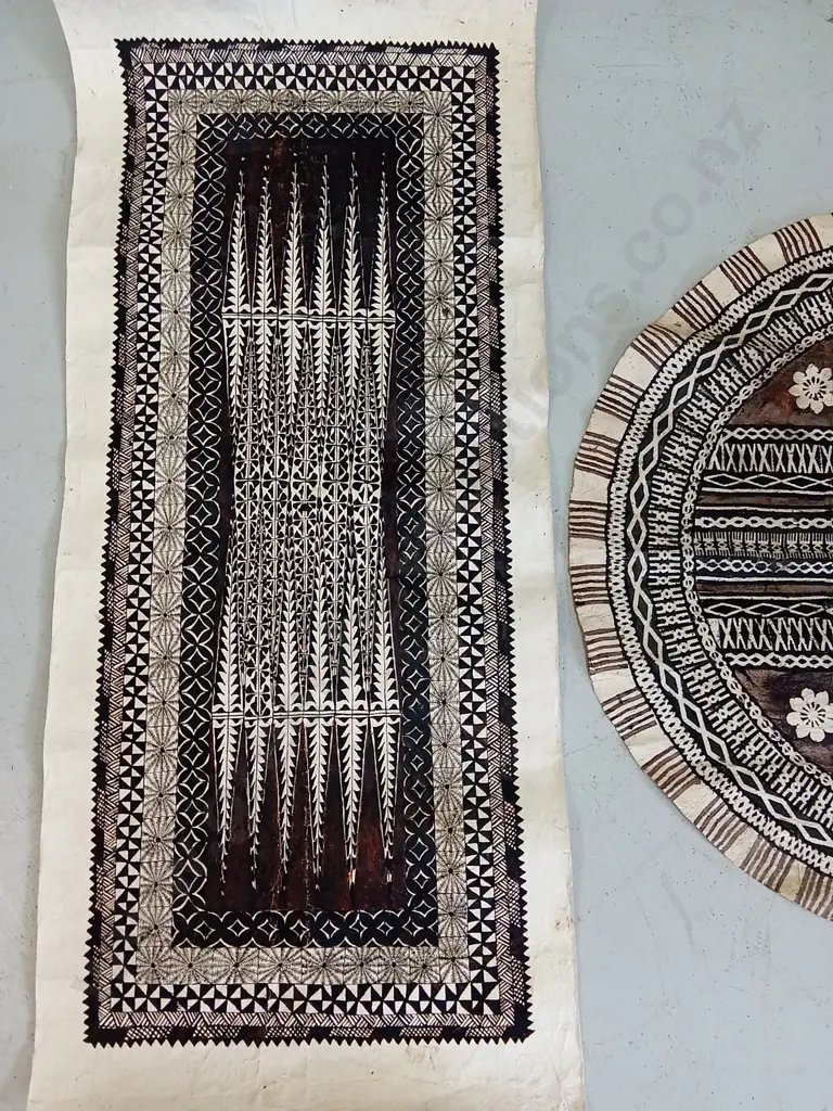 TWO TAPA CLOTH PIECES, 133CM X 58CM & 90CM Image 1++