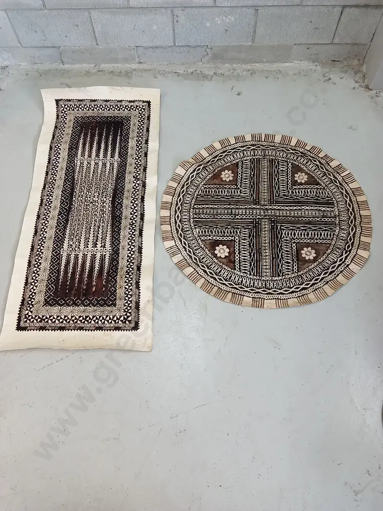 TWO TAPA CLOTH PIECES, 133CM X 58CM & 90CM Image 1++