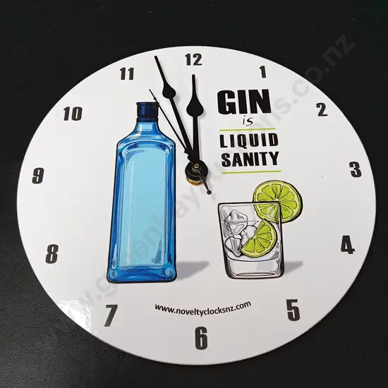 GIN IS LIQUID SANITY CLOCK D23CM