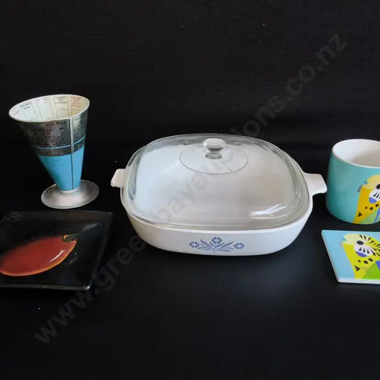 MIX OF KITCHENWARE, 5 PIECES, WIDEST W 25 CM