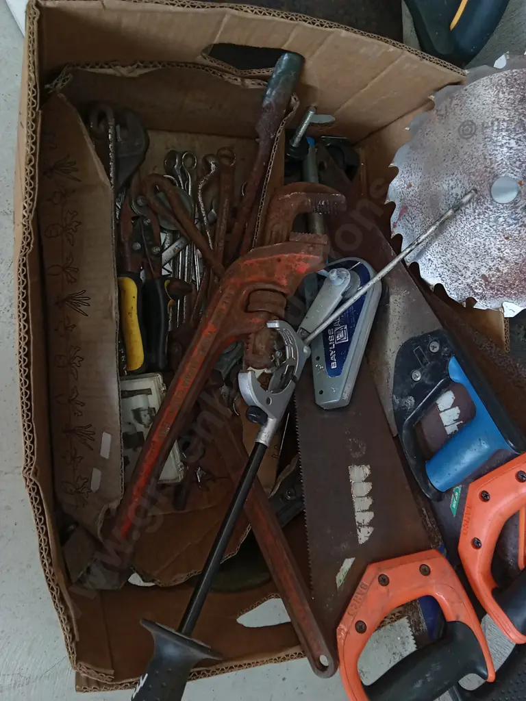 BOX OR HAND TOOLS AND WORKING HEDGE TRIMMER Image 1++