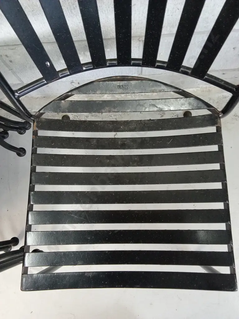 STACK OF 8 BLACK METAL CHAIRS Image 1++