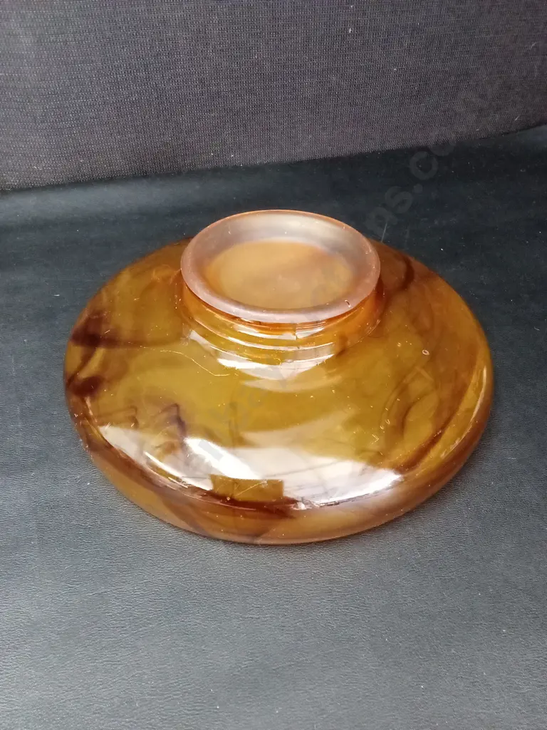 AMBER ART DECO CLOUD GLASS VASE D24CM Image 1++