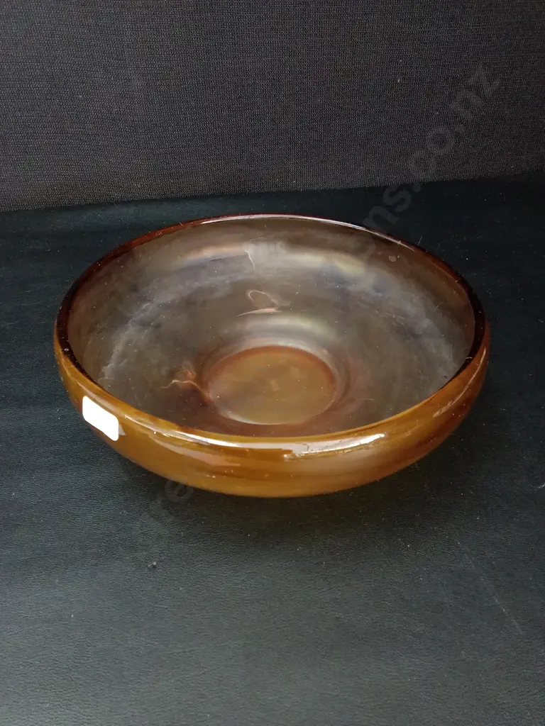 AMBER ART DECO CLOUD GLASS VASE D24CM Image 1++