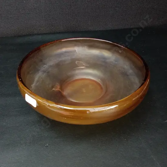 AMBER ART DECO CLOUD GLASS VASE D24CM