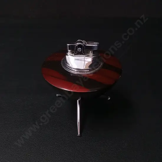 VINTAGE MID-CENTURY UFO SPUTNIK-STYLE TRIPOD TABLE LIGHTER H10CM