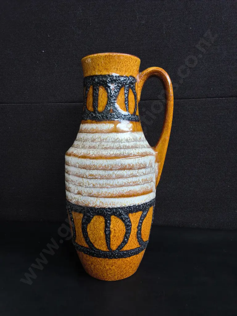 VINTAGE WEST GERMAN POTTERY VASE JUG, H 35 CM Image 1++