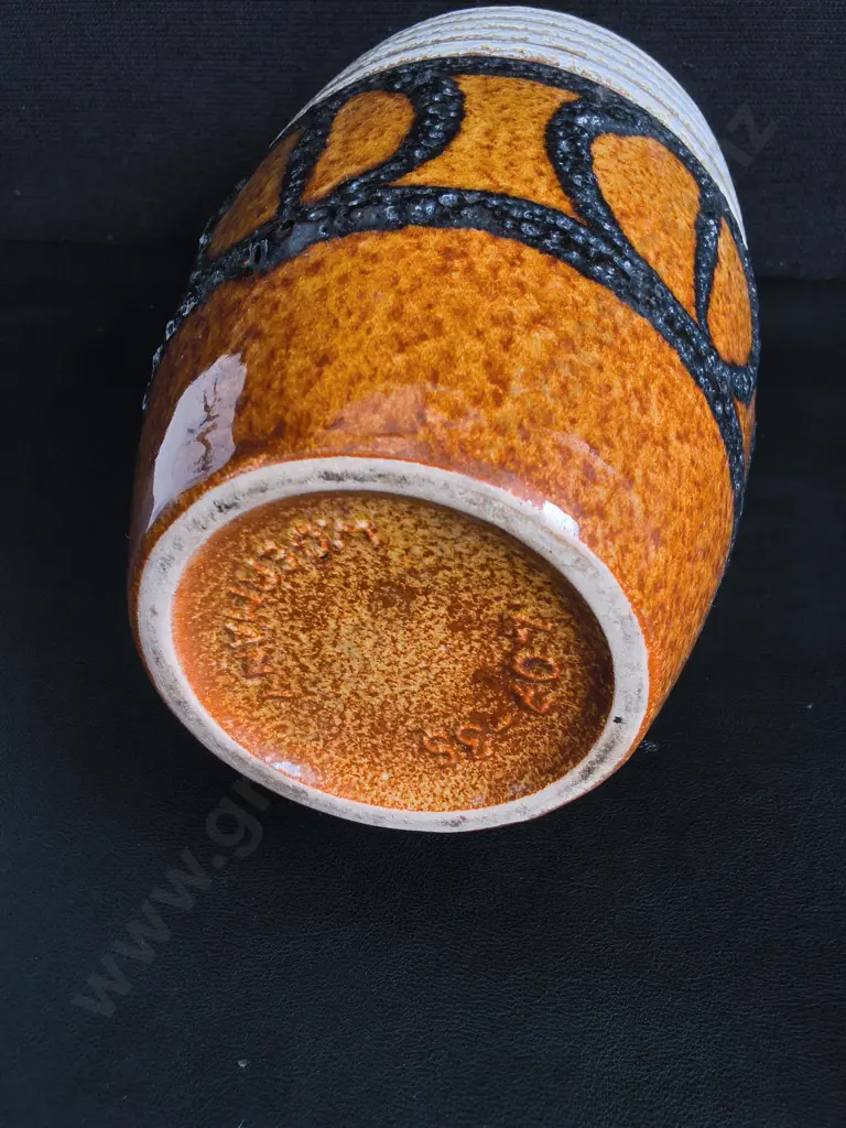 VINTAGE WEST GERMAN POTTERY VASE JUG, H 35 CM Image 1++