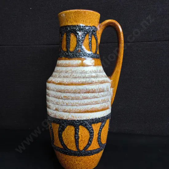 VINTAGE WEST GERMAN POTTERY VASE JUG, H 35 CM