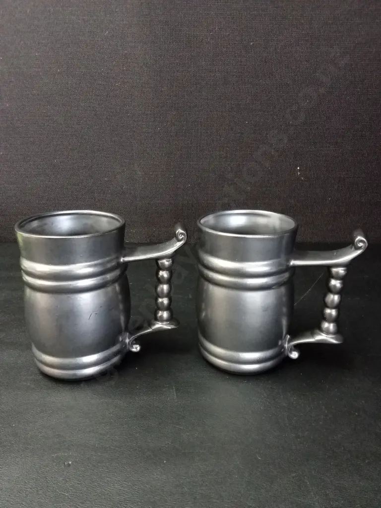 2 VINTAGE PRINKNASH ABBEY POTTERY TANKARD BEER STEIN H13CM Image 1++