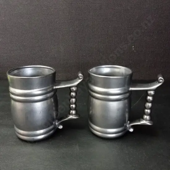 2 VINTAGE PRINKNASH ABBEY POTTERY TANKARD BEER STEIN H13CM