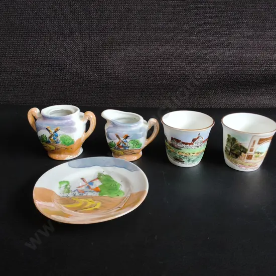 5 PIECES VINTAGE MINIATURE PORCELAIN ITEMS