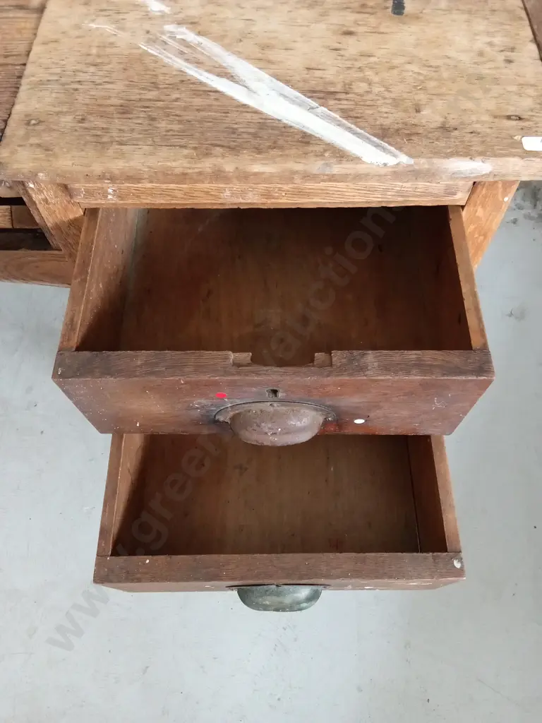 VINTAGE WOODEN SEWING TABLE, H 79CM X W 125CM X D 60CM Image 1++