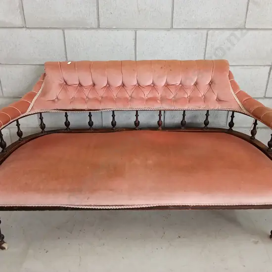 LATE VICTORIAN STYLE SOFA, H 75CM X W 135CM X D 55CM