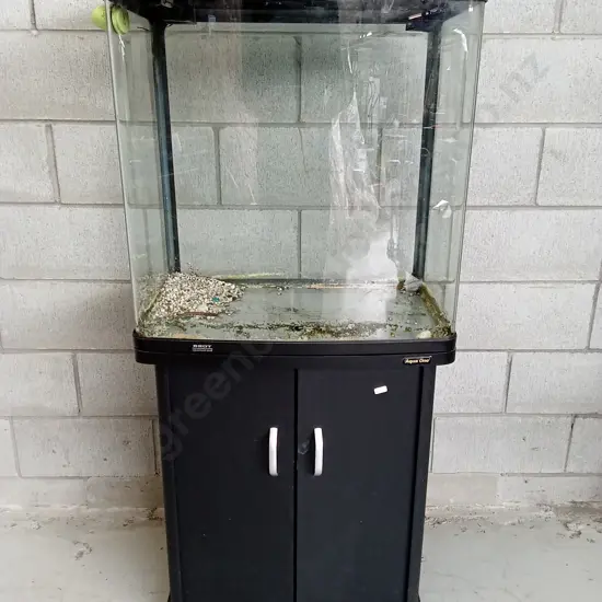AQUARIUM TANK ON CABINET, H 143CM X W 62CM X D 38CM