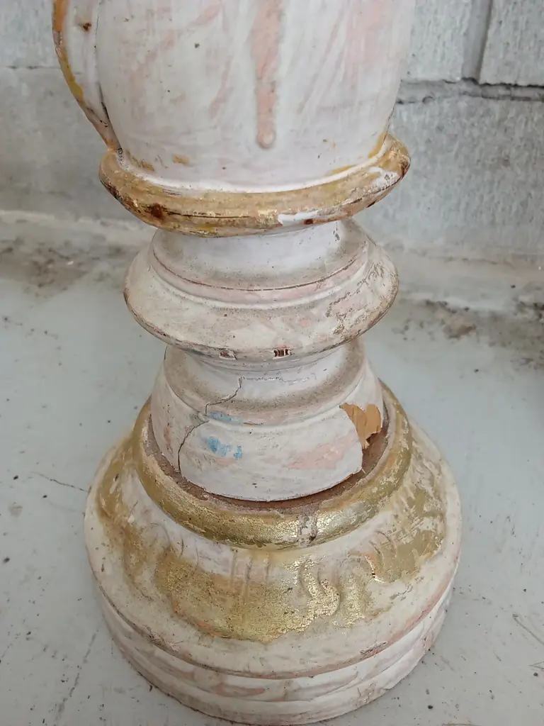 VINTAGE WOODEN CANDLE HOLDERS, 59CM Image 1++