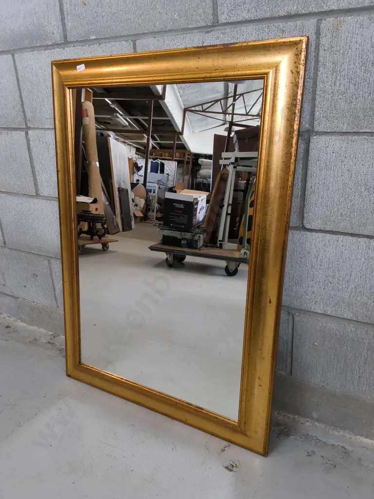 VINTAGE GOLD TONED FRAMED WALL MIRROR, H 89 CM X W 63 CM Image 1++