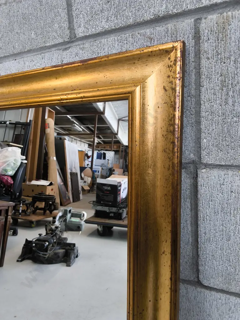 VINTAGE GOLD TONED FRAMED WALL MIRROR, H 89 CM X W 63 CM Image 1++