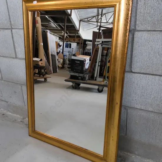 VINTAGE GOLD TONED FRAMED WALL MIRROR, H 89 CM X W 63 CM