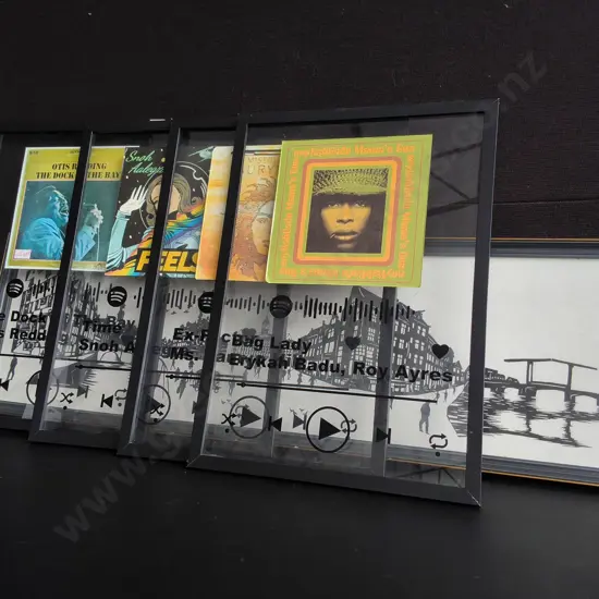 4 FRAMED PRINTS, WODEST W 90 CM