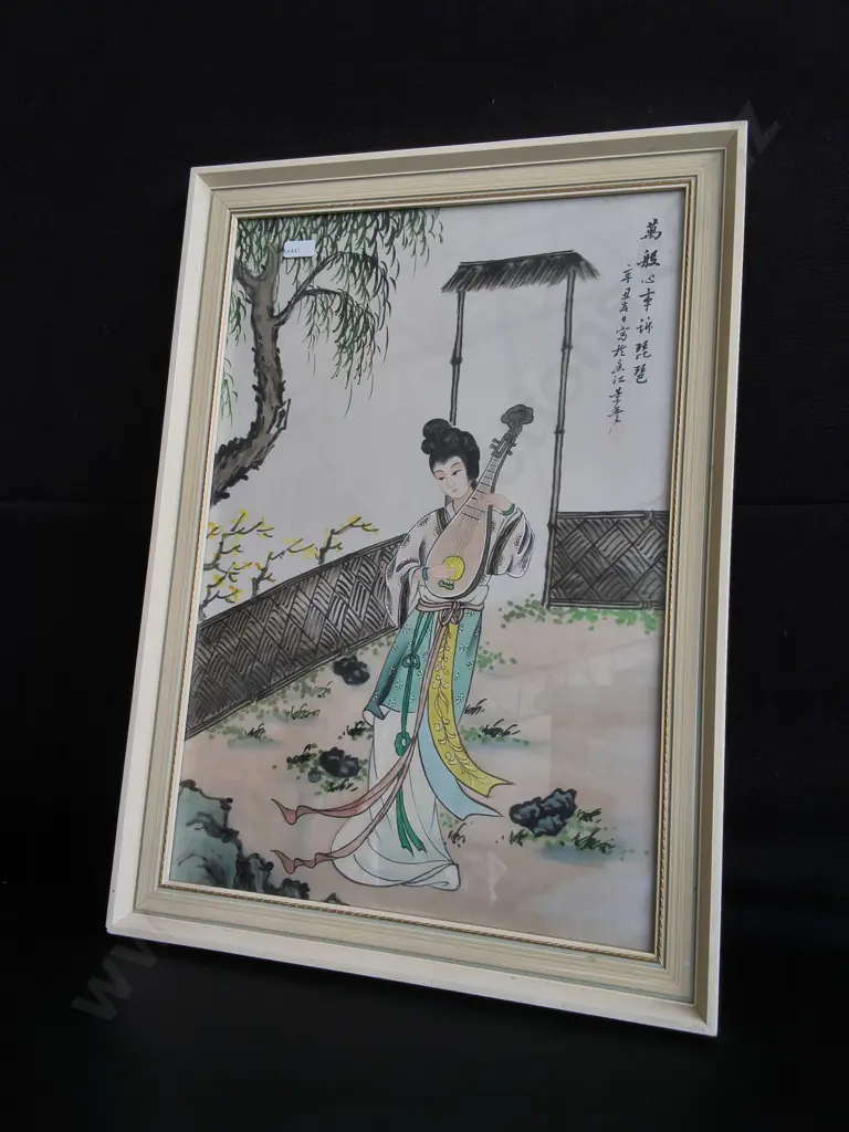 VINTAGE CHINESE GONGBI INK PAINTING, FRAMED, H 57 CM X W 41 CM Image 1++