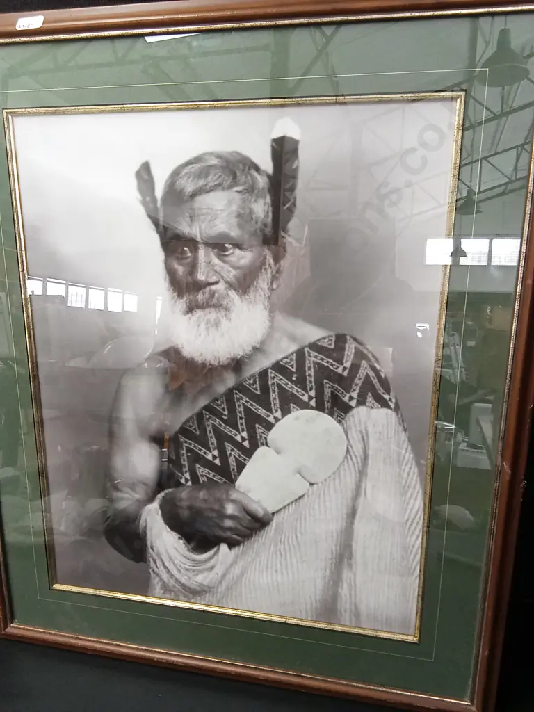 FRAMED PRINT OF WIREMU KAUKI H66CM L56CM Image 1++