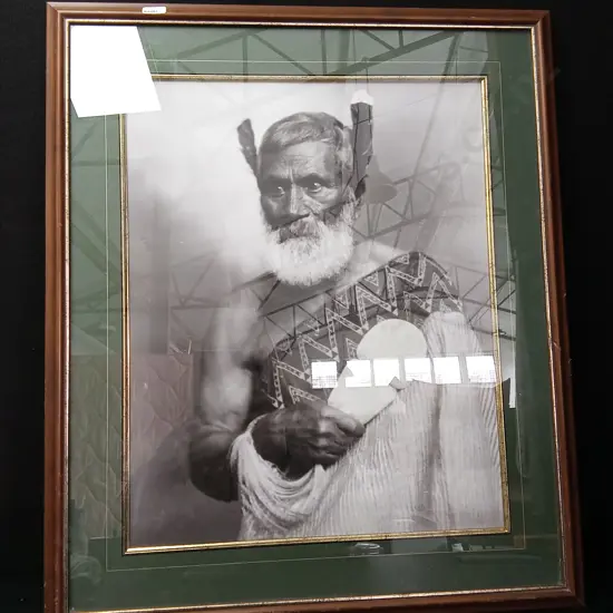 FRAMED PRINT OF WIREMU KAUKI H66CM L56CM
