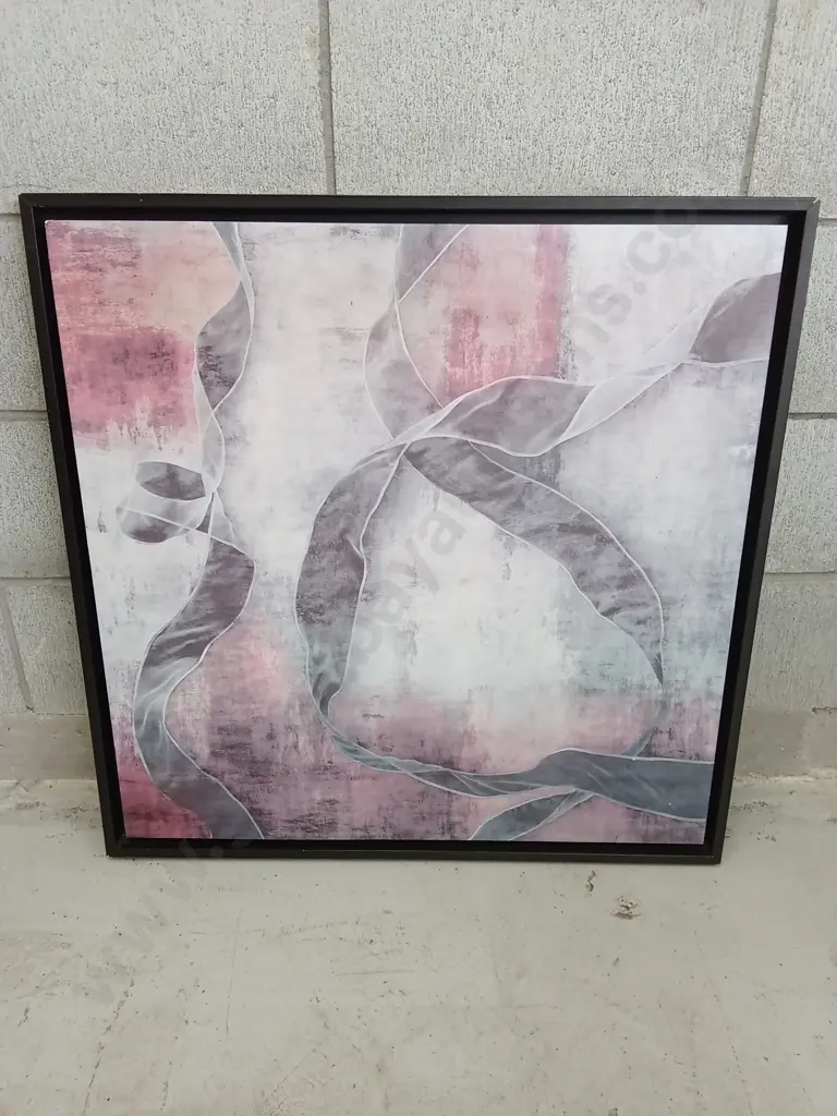 FRAMED ABSTRACT ART PIECE, 74CM X 74CM Image 1++