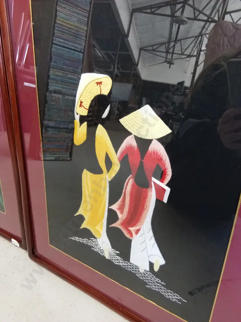 3 FRAMED EMBROIDERED ARTWORKS 43CM X 54CM Image 1++