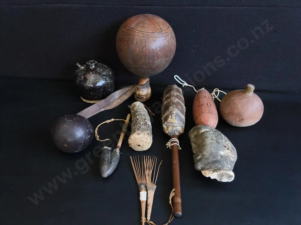 VINTAGE TRIBAL ETHNOGRAPHIC ARTIFACTS, 11 PIECE COLLECTION Image 1++