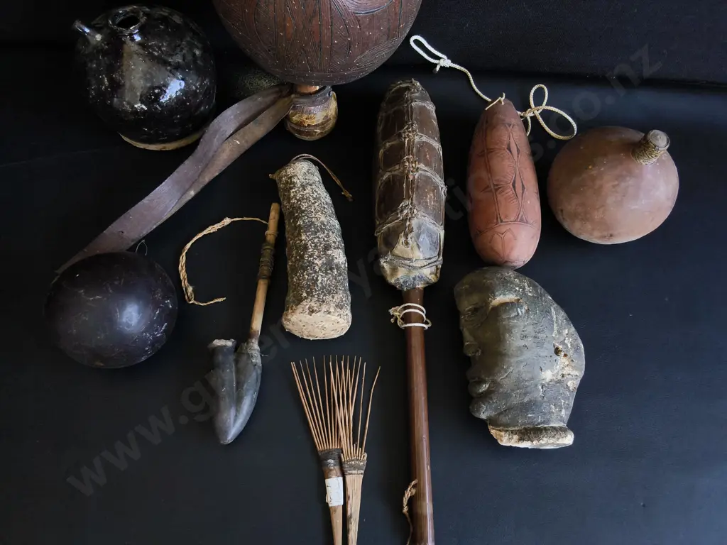 VINTAGE TRIBAL ETHNOGRAPHIC ARTIFACTS, 11 PIECE COLLECTION Image 1++