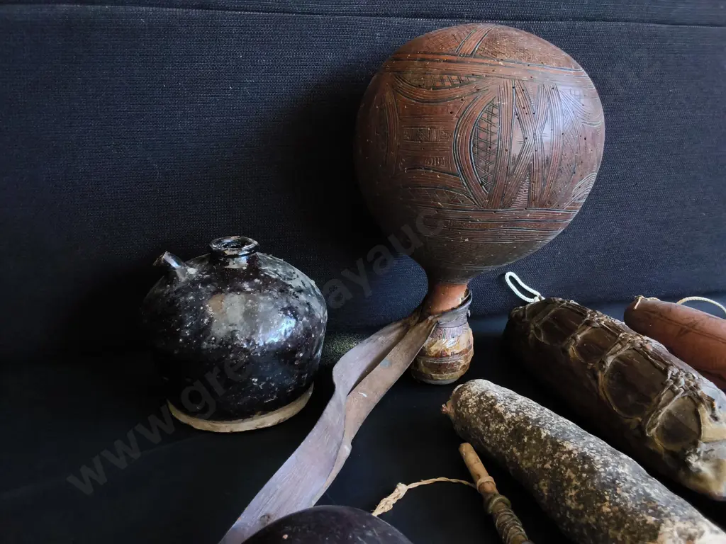 VINTAGE TRIBAL ETHNOGRAPHIC ARTIFACTS, 11 PIECE COLLECTION Image 1++