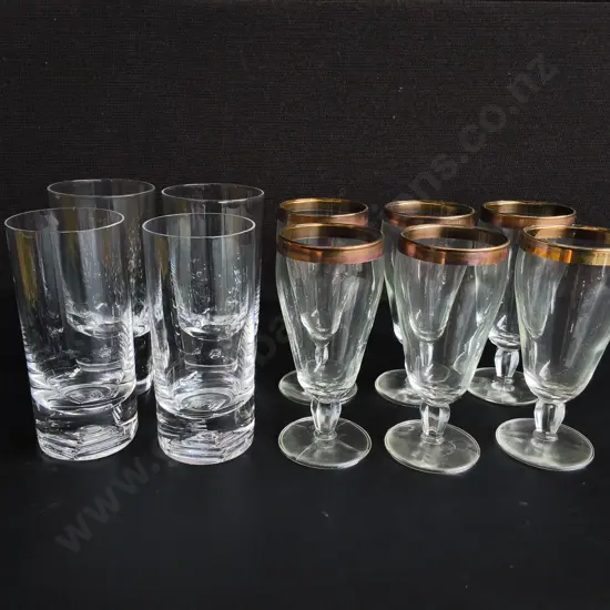 MIX OF GLASSWARE, SET OF 4 AND SET OF 6, TALLEST H 15 CM