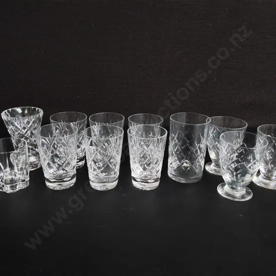 MIX OF GLASSWARE, 12 PIECES, H 10 CM