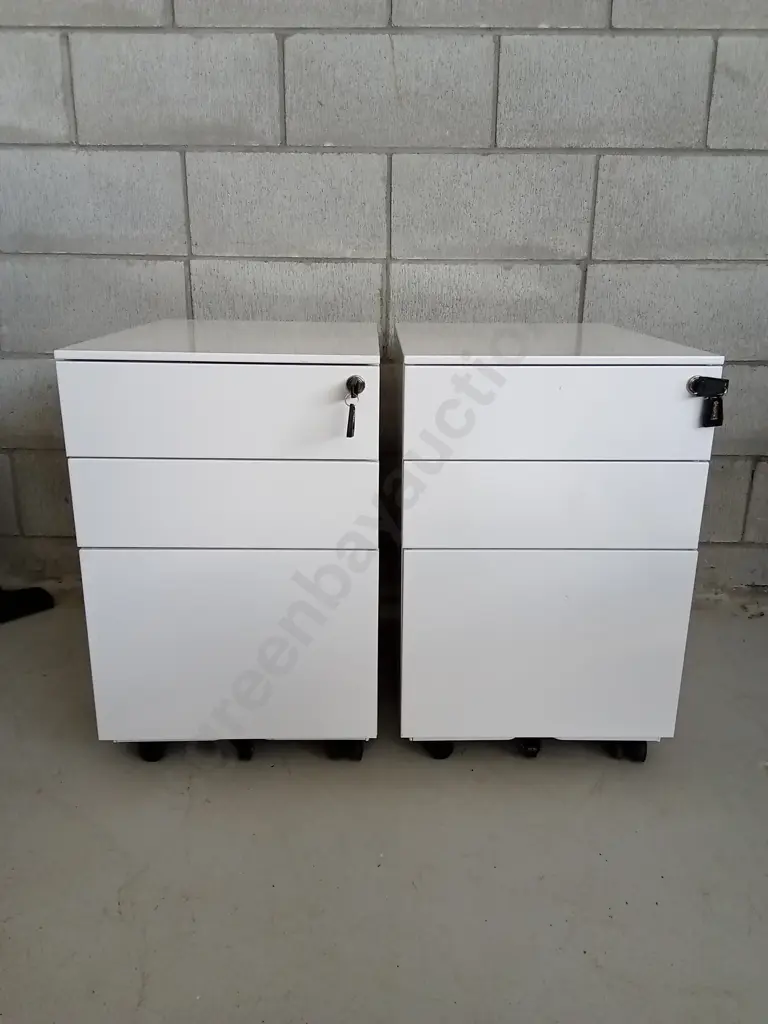 TWO UNDER DESK MOBILES WITH KEY, H 60CM X W 39CM X D 52CM Image 1++