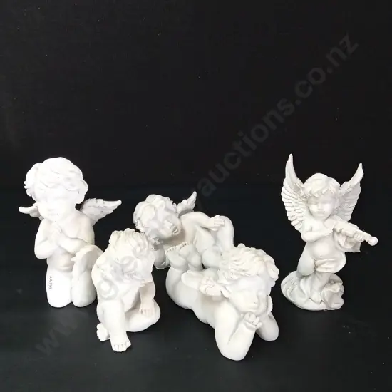 5 ANGEL FIGURINES TALLEST H14CM